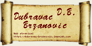 Dubravac Brzanović vizit kartica